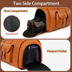 Garment Bag for Travel (A8-Brown-Faux Leather)