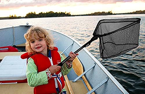 Fishing Net Fish Floating Landing Net with Handle (11.8"/30cm Hoop Size 0.8M Black(Not Extendable) / 0.8m (Not Extendable))