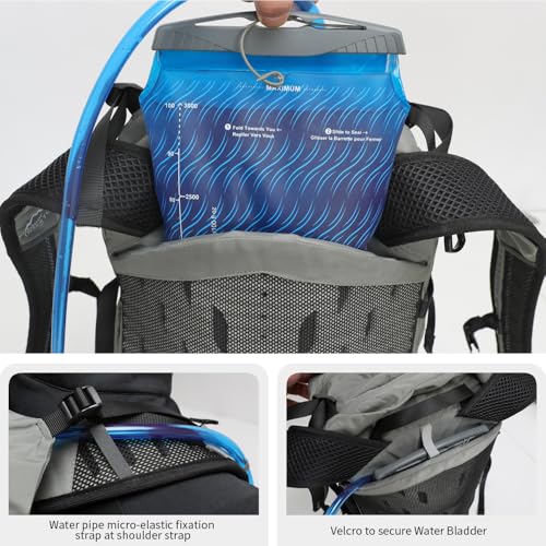 Hiking Hydration Backpack with 2L (Grey-3L Water Bladder)