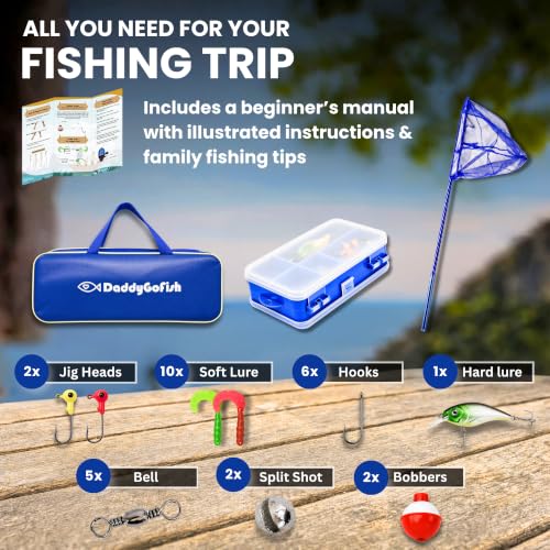 Kids Fishing Pole for Boys (Blue (Essential Set) / 5ft)