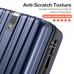 20 Inch Carry On Luggage 22x14x9 Airline Approved Lightweight PC Hard Shell Suitcases with Wheels Travel Luggage Rolling Suitcase Travel Luggage Bag for Weekender (20 Inch / Dark Blue)