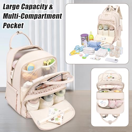 Diaper Bag Backpack (Beige)