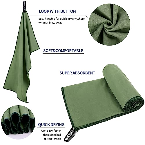 Microfiber Travel Towel (Armygreen / XXL:40"×72")