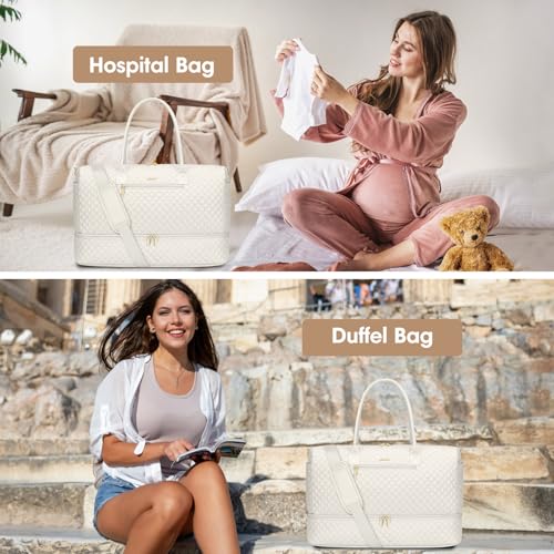 Travel Overnight Bag Weekender Bags (3-Beige / 40L-Large)