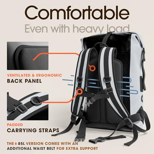 Waterproof Dry Bag Backpack 55L (55L / Grey)