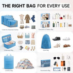Packing Cubes for Travel (20 Azure Blue)