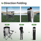 Heavy Duty 400lbs Mesh Back Camping Chairs with Lumbar Support (Black&grey / 1PC)