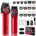 001 & 977 Hair Clipper and Trimmer Set for Men (001+977 2 in 1 Red)
