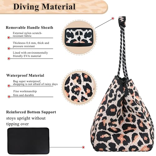 Neoprene Multipurpose Beach Bag Tote Bag (Leopard / X-Large)