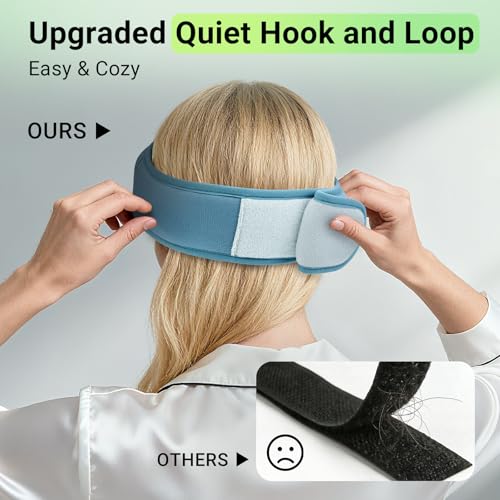 3D Bamboo Cotton Sleep Mask with Bluetooth 5.4 Headphone (Blue)