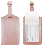 2 Pack Luggage Tags for Suitcases Airplane Travel Essentials (Rose Gold)