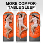 Sleeping Bags for Adults Kids 4 Season Camping Sleeping Bag Gear (Orange)