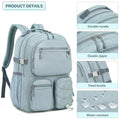 Multi Pocket Backpack for School College Travel (Blue Pink Tie-dye)