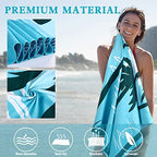 2 Pack Microfiber Beach Towel (2 Pack- Blue Leaves/Coconut Tree / 75”x 35”)