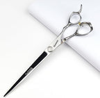 6/7/8 Inch Professional Hairdressing Scissors Barber Rose Pattern Hair Stylist Shears Styling Tool Japanese Stainless Steel Clippers (8-in cutting scissors)