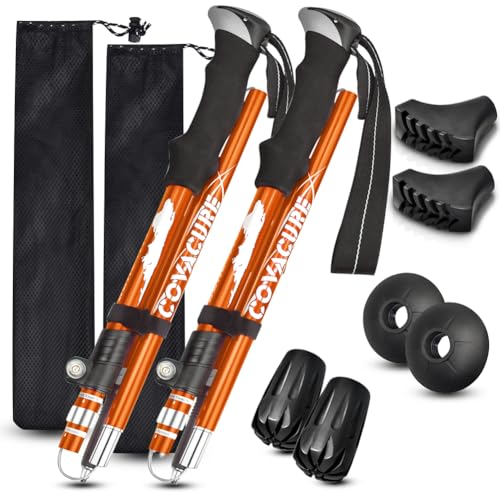 Hiking Poles Collapsible (Orange（110-130cm）)