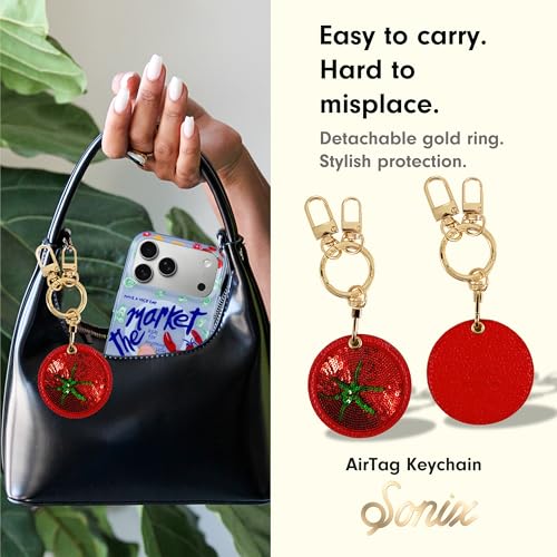 Keychain Case Compatible with Apple AirTag (Tomato)
