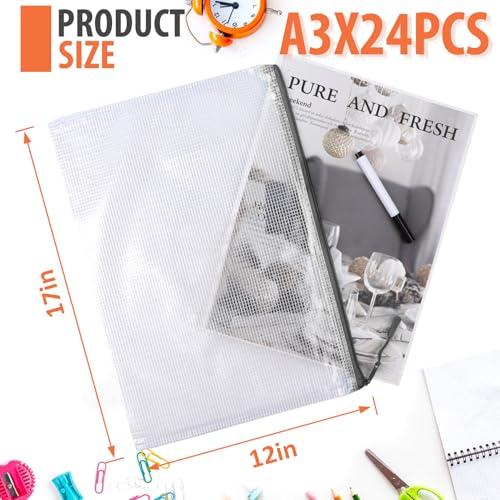 24pcs Mesh Zipper Pouch