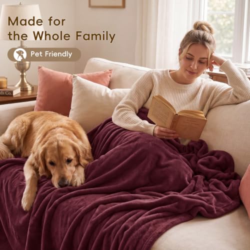 Fleece Blanket King 108"x90" (Wine Red / King(108" X 90"))