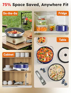 Pro Ceramic Pots and Pans Set & 2026 Upgraded Hybrid 3 (Royal Blue)