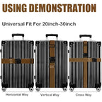 Luggage Straps for Suitcases TSA Approved (Brown)