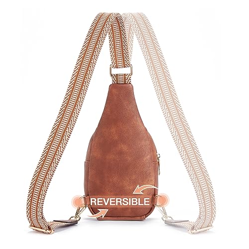 Crossbody Bags for Women PU Leather Cross Body Sling Bag for Woman Travel Brown (2-brown)