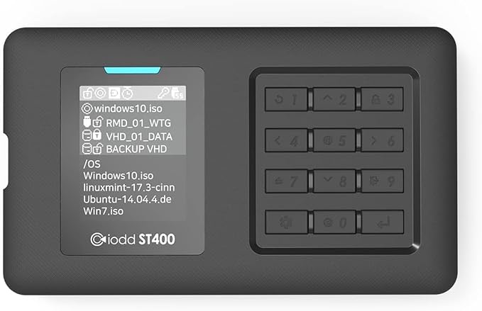 iodd ST400 2.5 inch Enclosure/USB-C/Bootable Virtual ODD&HDD / AES256 by StorageInnovationIODD
