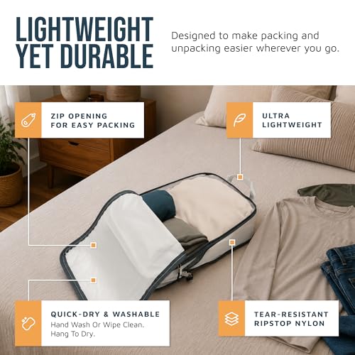 Large Compression Packing Cubes 4 (White/Grey 4 Piece)