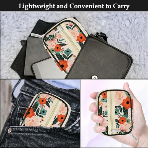 Weekly Travel Pill Organizer Cute Pill Case with 7 Day Pill Box (2 Cases + 2 Boxes / C. Black 02 + Bloom 01)