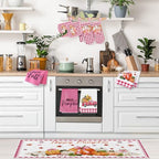10 Pcs Fall Thanksgiving Pumpkin Kitchen Decor Set Pink (Light Pink / Cute Pumpkin)