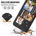 Design Your Personalized Picture Wallet Case Compatible with iPhone 17 Air 7 8 11 12+ Plus 13 14 15 16 Pro Max with Money Card Holder (Black-E)