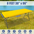 2 Pack Rectangle Spandex Fitted Table Cloth (Yellow / 96" x 30" (Rectangular))