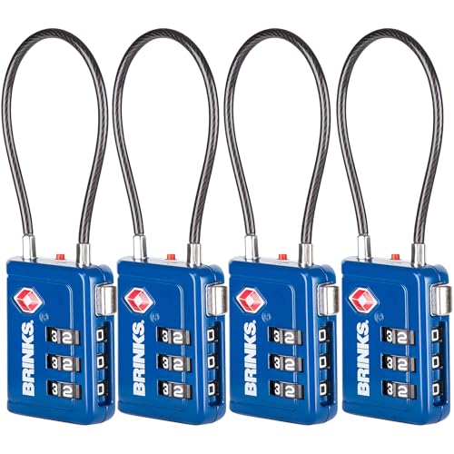 TSA Accepted Luggage Lock with 2.5" Cable Shackle (2.5" Shackle / Blue)