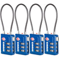 TSA Accepted Luggage Lock with 2.5" Cable Shackle (2.5" Shackle / Blue)