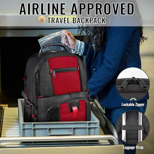 Large Laptop Backpack for Women (18.4 Inch / Red)