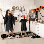 10 Pcs Halloween Ghost Kitchen Decor Accessories Set with Rugs (Black, Orange / Ghost Pumpkins)