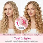 1&1.25 Inch Hair Crimper for Women (Pink)