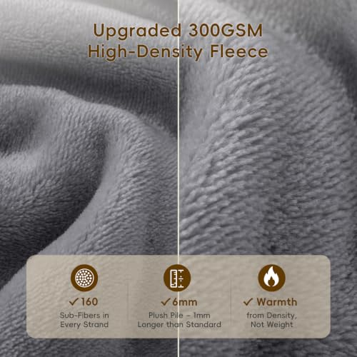 Fleece Throw Blanket 50"x60" (Grey / Throw(50" X 60"))