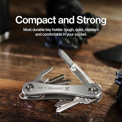KeySmart Rugged Keychain Multitool Key Holder (Titanium / 2 Pack)
