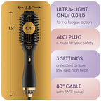 Manual Dual Voltage Blowout Hair Dryer Brush (Black - 60mm - Manual Dual Voltage)