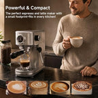 H10B Programmable Espresso Machine with LED Display & Pressure Gauge (Silver)