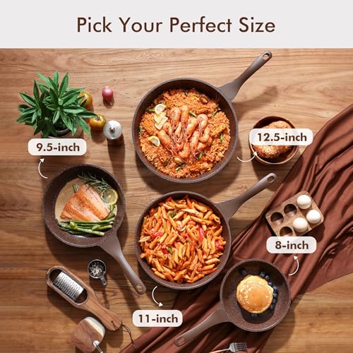 Nonstick Frying Pan Skillet (11 Inch / Toffee Brown)