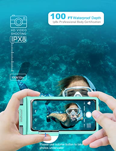 Waterproof Phone Pouch (1 Pack - Crystal Green7.0")