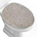 Microfiber Elongated Toilet Seat Cover 19.5"x 15" Machine Washable (Light Grey / Elongated)