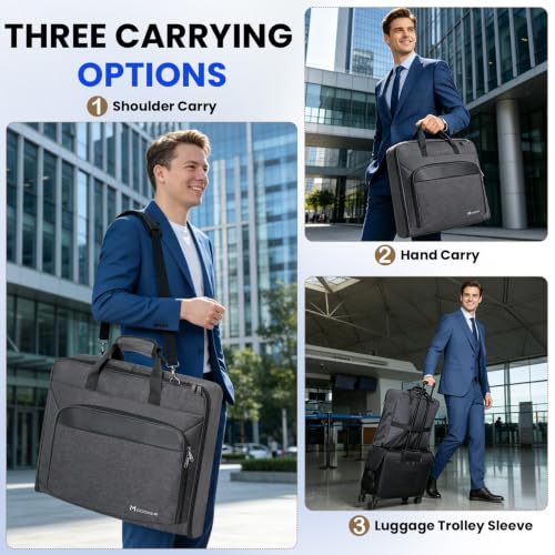 Carry On Garment Bag for Travel (Jet Black)
