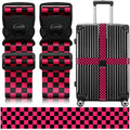 Luggage Straps for Suitcases (Black Red)