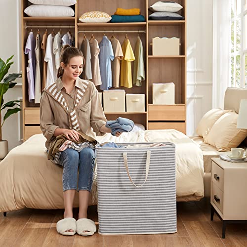 100L Large Laundry Baskets (Grey / 100L)