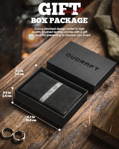 Trifold Card Wallet for Men RFID Blocking with Pop Up Credit Card Holder (Black)