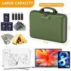 Fireproof File Organizer with Lock (15.5" x 11.5" x 3"(colorful) / Green)