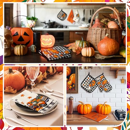 10 Pcs Fall Pumpkin Kitchen Decor Set for Home (Modern Color / Classic Style)